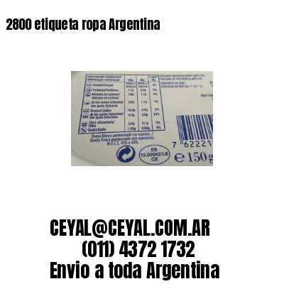 2800 etiqueta ropa Argentina