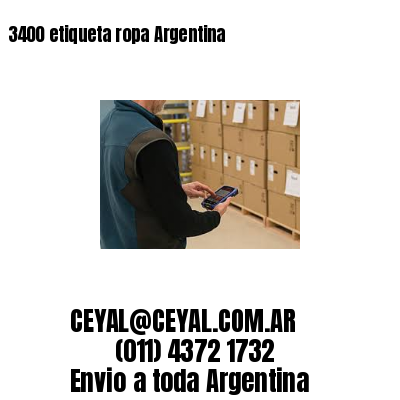 3400 etiqueta ropa Argentina