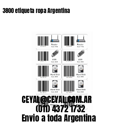 3800 etiqueta ropa Argentina