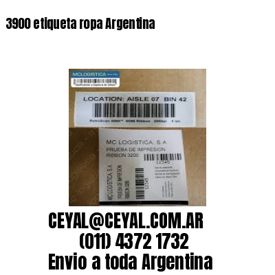 3900 etiqueta ropa Argentina