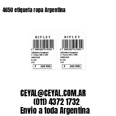 4650 etiqueta ropa Argentina