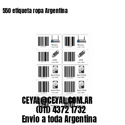 550 etiqueta ropa Argentina