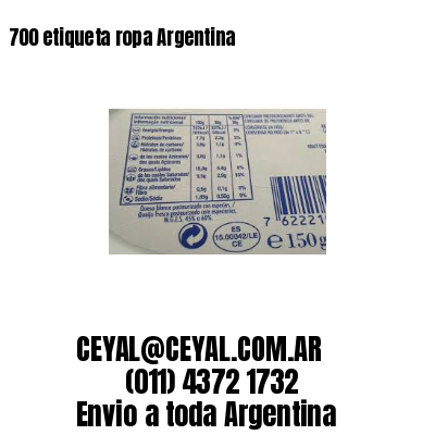 700 etiqueta ropa Argentina