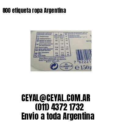 800 etiqueta ropa Argentina