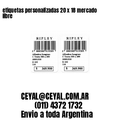 etiquetas personalizadas 20 x 18 mercado libre