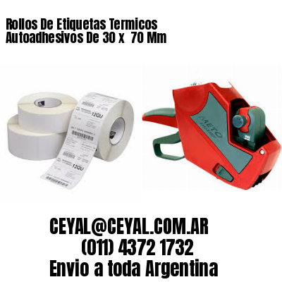 Rollos De Etiquetas Termicos Autoadhesivos De 30 x  70 Mm