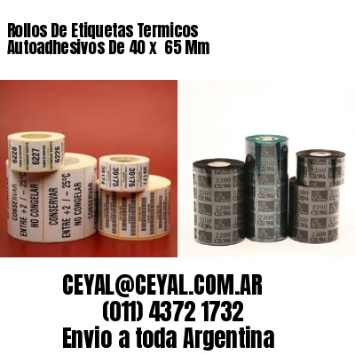 Rollos De Etiquetas Termicos Autoadhesivos De 40 x  65 Mm