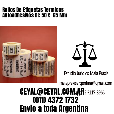 Rollos De Etiquetas Termicos Autoadhesivos De 50 x  65 Mm