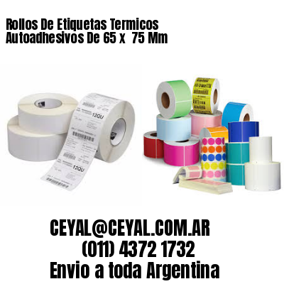 Rollos De Etiquetas Termicos Autoadhesivos De 65 x  75 Mm