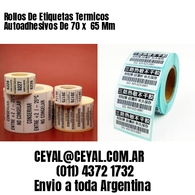 Rollos De Etiquetas Termicos Autoadhesivos De 70 x  65 Mm