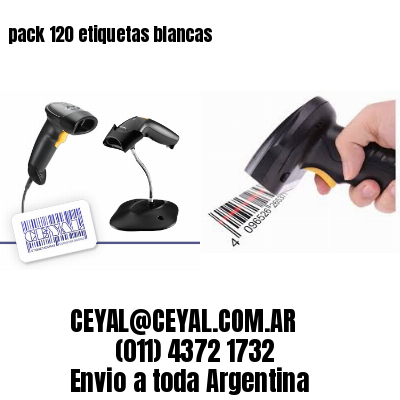 pack 120 etiquetas blancas