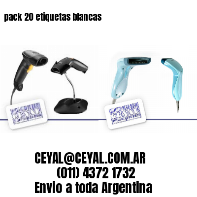 pack 20 etiquetas blancas