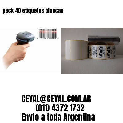 pack 40 etiquetas blancas