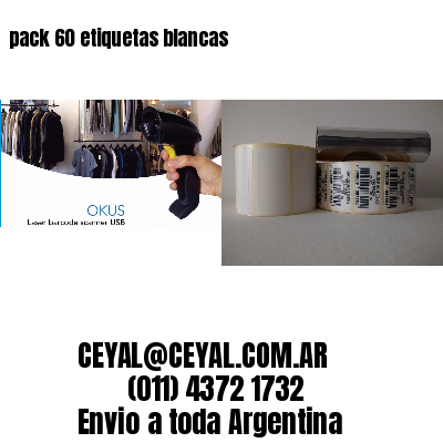 pack 60 etiquetas blancas