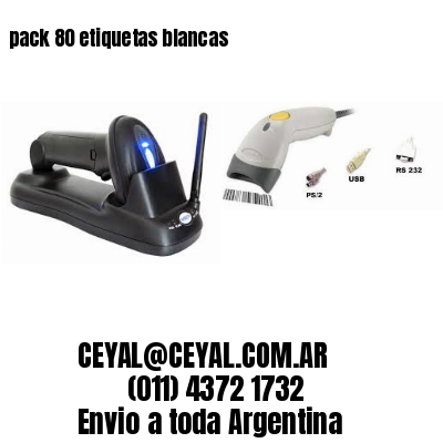 pack 80 etiquetas blancas