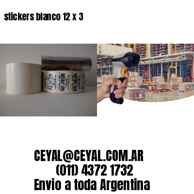 stickers blanco 12 x 3