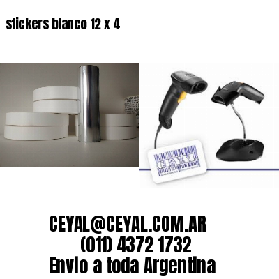 stickers blanco 12 x 4