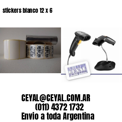 stickers blanco 12 x 6
