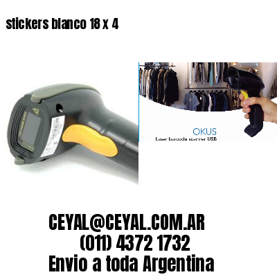 stickers blanco 18 x 4