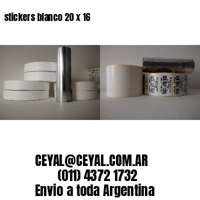 stickers blanco 20 x 16
