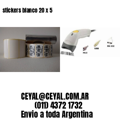 stickers blanco 20 x 5
