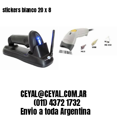 stickers blanco 20 x 8