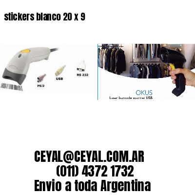 stickers blanco 20 x 9