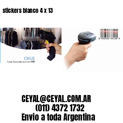 stickers blanco 4 x 13