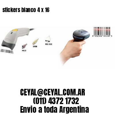 stickers blanco 4 x 16