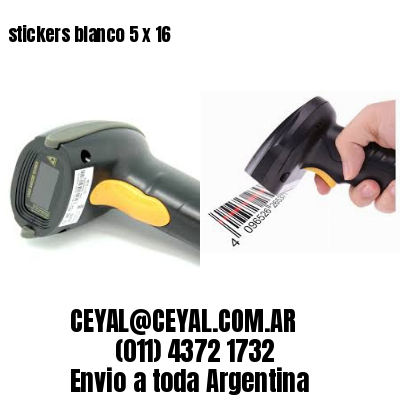 stickers blanco 5 x 16