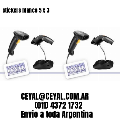 stickers blanco 5 x 3