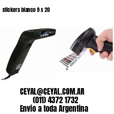 stickers blanco 9 x 20