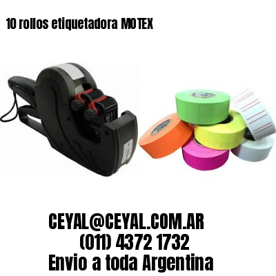 10 rollos etiquetadora MOTEX