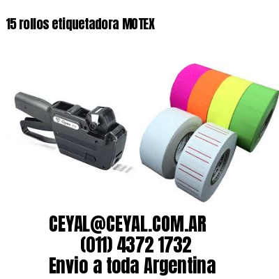 15 rollos etiquetadora MOTEX
