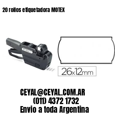 20 rollos etiquetadora MOTEX
