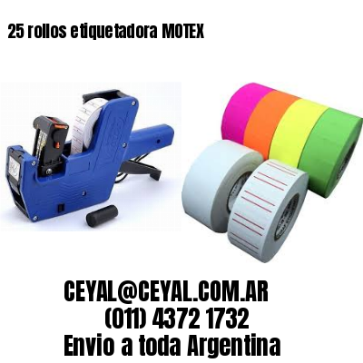 25 rollos etiquetadora MOTEX