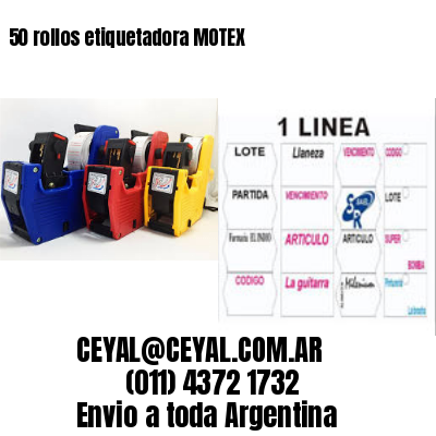 50 rollos etiquetadora MOTEX
