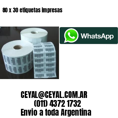 80 x 30 etiquetas impresas