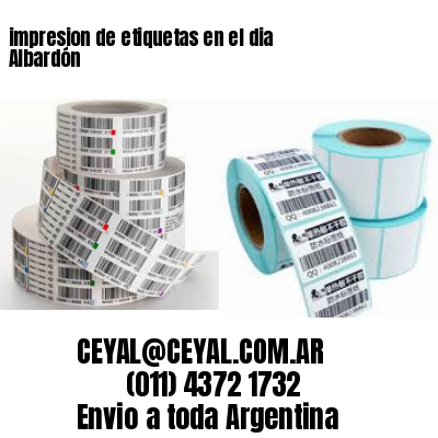 impresion de etiquetas en el dia Albardón