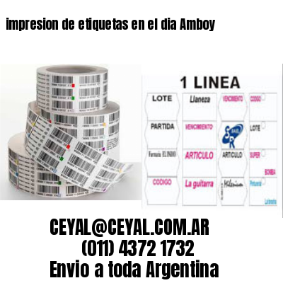impresion de etiquetas en el dia Amboy