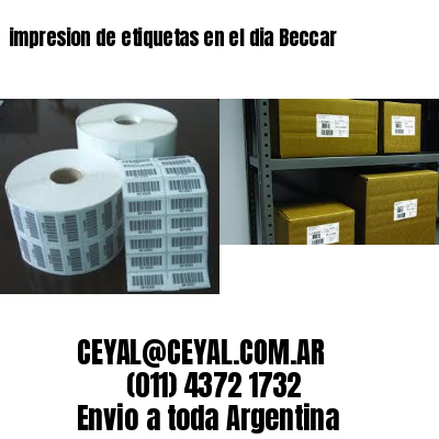 impresion de etiquetas en el dia Beccar