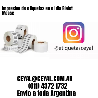 impresion de etiquetas en el dia Bialet Masse