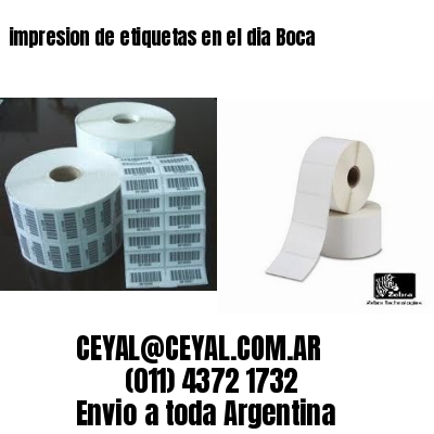 impresion de etiquetas en el dia Boca