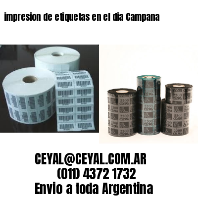 impresion de etiquetas en el dia Campana
