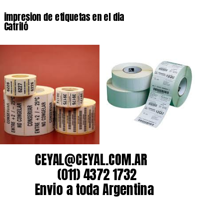 impresion de etiquetas en el dia Catriló
