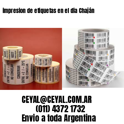 impresion de etiquetas en el dia Chaján