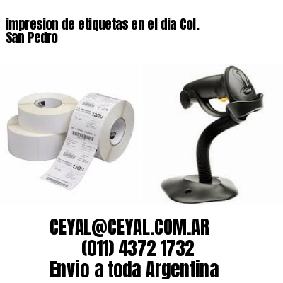 impresion de etiquetas en el dia Col. San Pedro