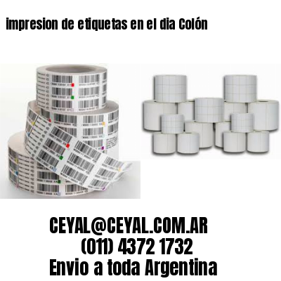 impresion de etiquetas en el dia Colón