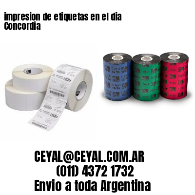 impresion de etiquetas en el dia Concordia