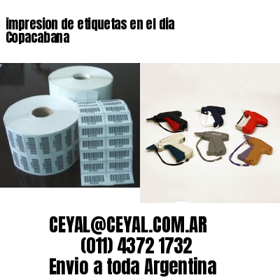 impresion de etiquetas en el dia Copacabana